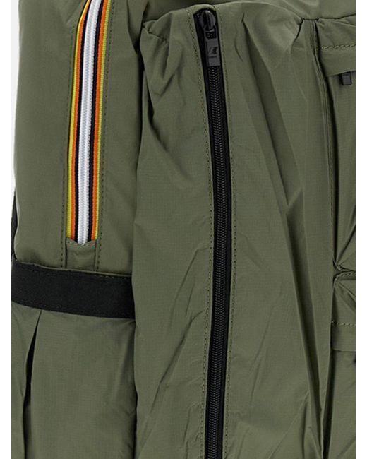 K-Way Green Ambert Ripstop Fabric Backpack for men