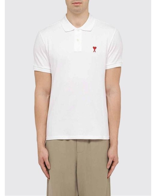 Polo De Algodón Orgánico AMI de hombre de color White