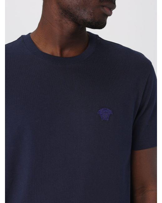 T-shirt in cotone con Medusa di Versace in Blue da Uomo