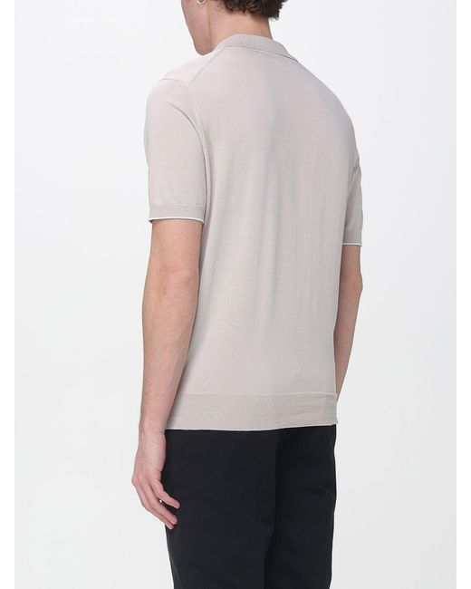 Brunello Cucinelli White Cotton Knit Polo Shirt for men