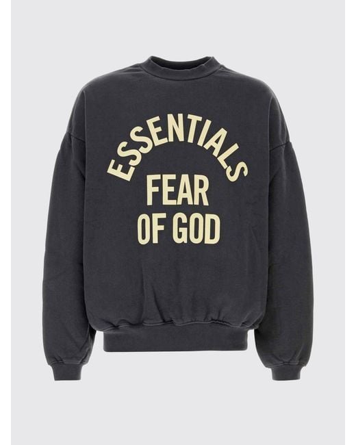 Fear Of God Gray Relaxed Fit Cotton Jumper With Contrast Logo for men
