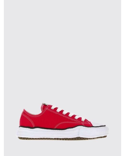 Maison Mihara Yasuhiro Red Peterson Low Top Canvas Trainers With Rubber Sole for men
