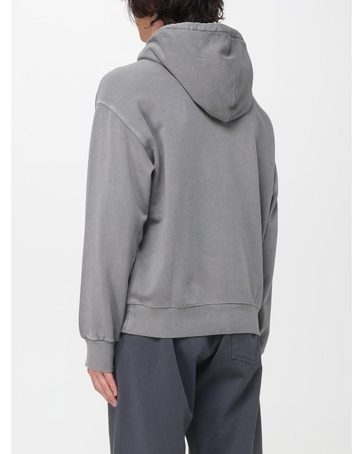 Carhartt Gray Cotton Logo Hoodie for men