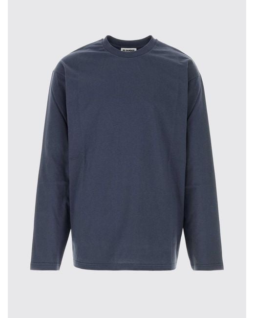 Jil Sander Blue Basic Cotton T-Shirt for men