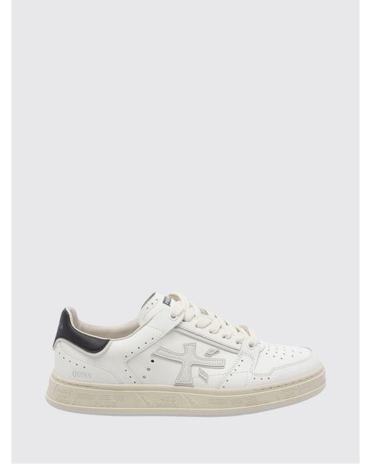Premiata White Quinn Leather Sneakers for men