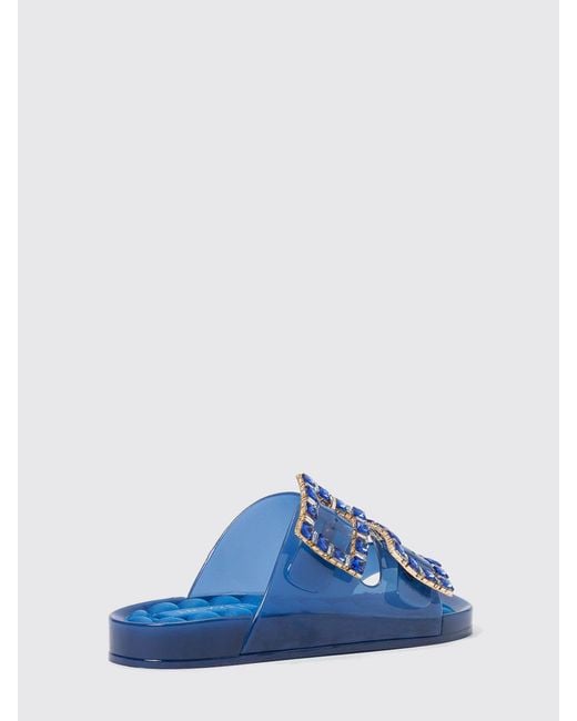 Twinset Blue Pvc Sandal With Rhinestones