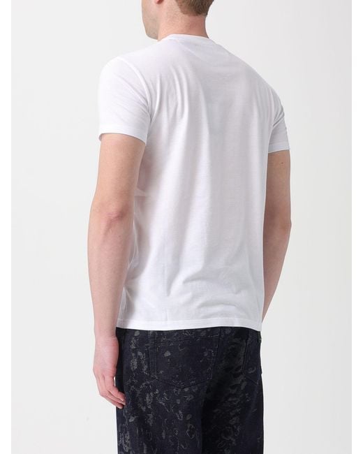 Fendi White Slim Cotton T-Shirt With Rhinestones for men