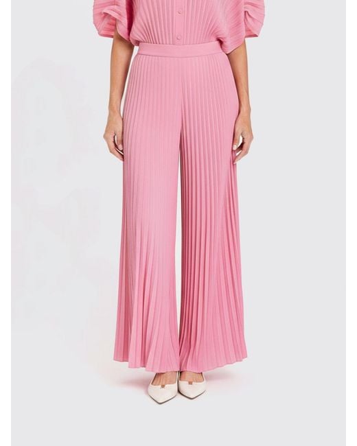 Twinset Pink Pleated Crêpe Trousers