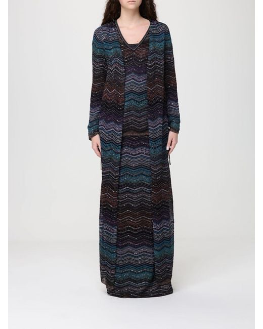 Missoni Blue Zigzag Viscose Cardigan