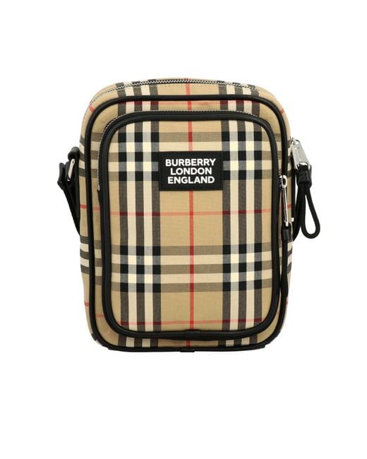 Burberry Multicolor Vintage Check & Leather Crossbody Bag for men