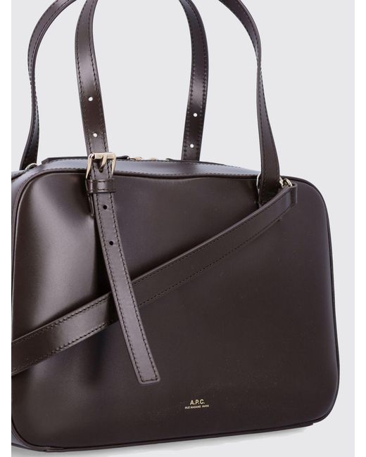 A.P.C. Black Virginie Box Leather Bag