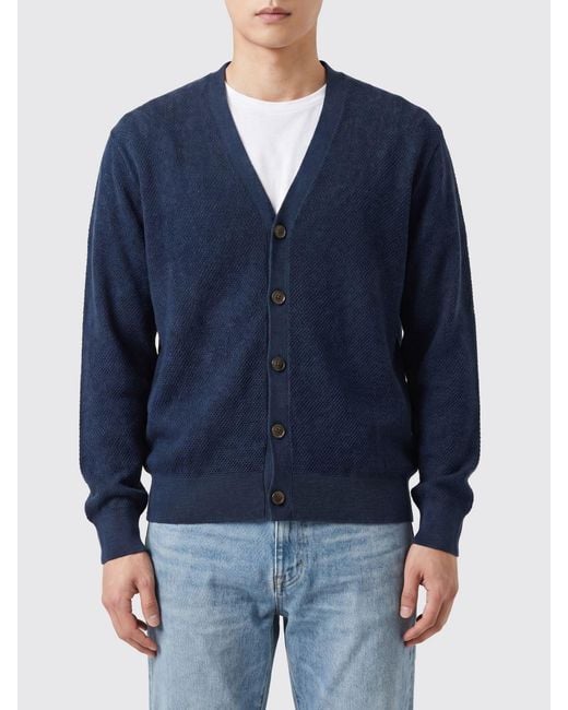 Polo Ralph Lauren Blue Pure Linen V-Neck Button-Up Cardigan for men