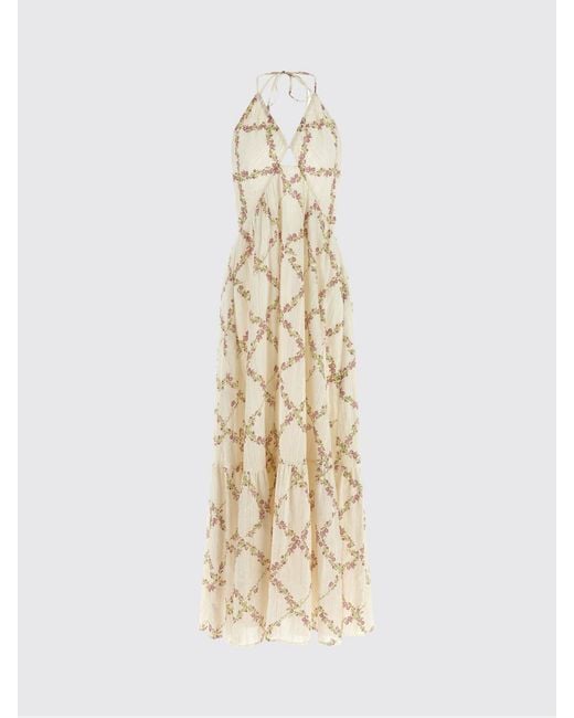 Twinset Natural Floral Print Cotton Midi Dress