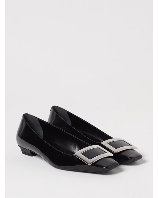 Roger Vivier Black Belle Vivier Patent Leather Ballerinas