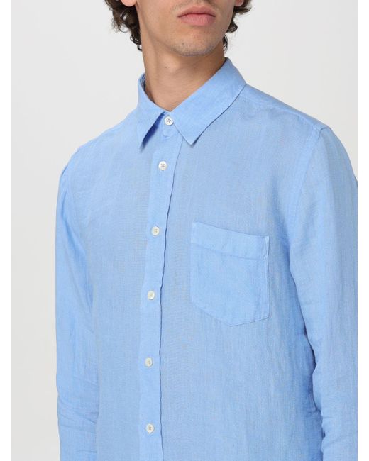 120% Lino Blue Shirt for men