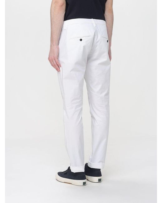 Dondup White Stretch Cotton Chino Trousers for men