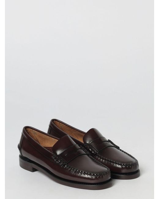 Sebago White Classic Dan Brushed Leather Loafers for men
