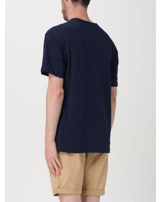 T-shirt in cotone di Tommy Hilfiger in Blue da Uomo