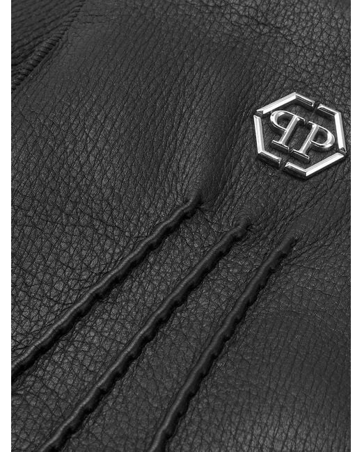 Philipp Plein Gray Gloves for men