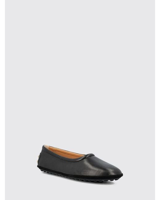 Tod's Black Leather Ballerinas