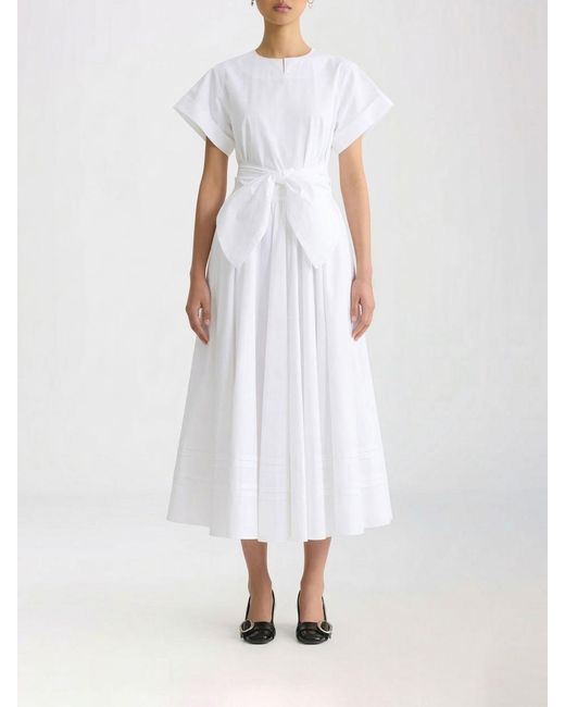 Patou White Cotton Poplin Midi Dress