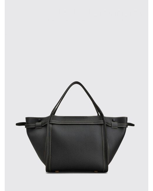 Tod's Black Small Leather Shopping Handbag