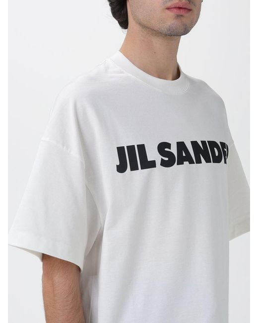 Jil Sander White Cotton T-Shirt With Logo for men