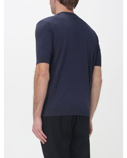 Lardini Blue Cotton Crew Neck Sweater for men