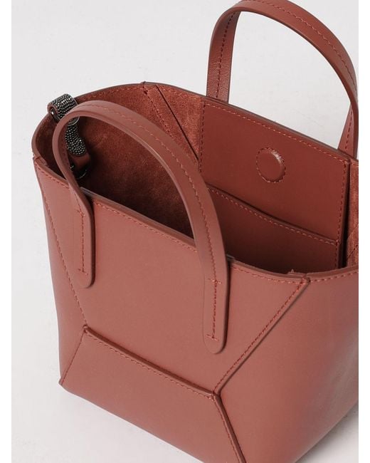 Brunello Cucinelli Pink Bc Duo Mini Calfskin Leather Bag