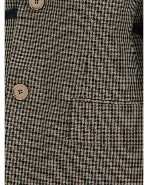 Balenciaga Green Checked Double-Breasted Blazer