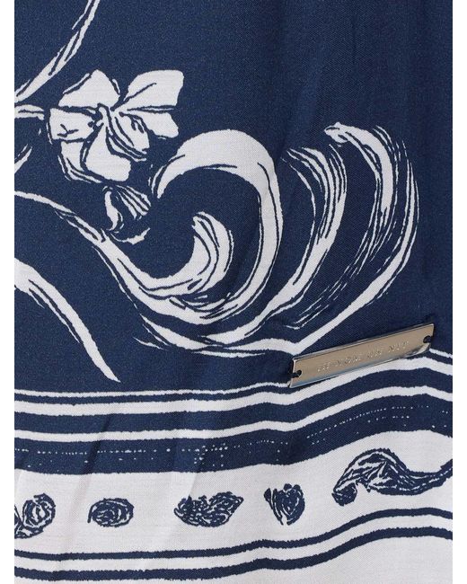 Ih Nom Uh Nit Blue Printed Viscose Shorts for men