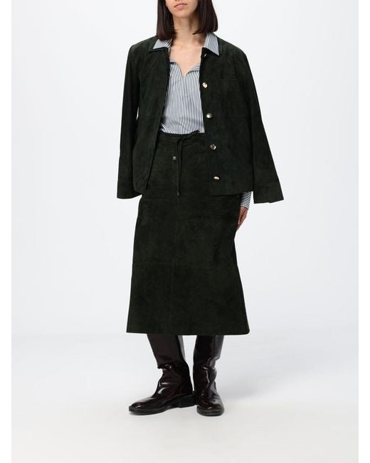 Max Mara Black Abisso Suede Lambskin Shirt Jacket