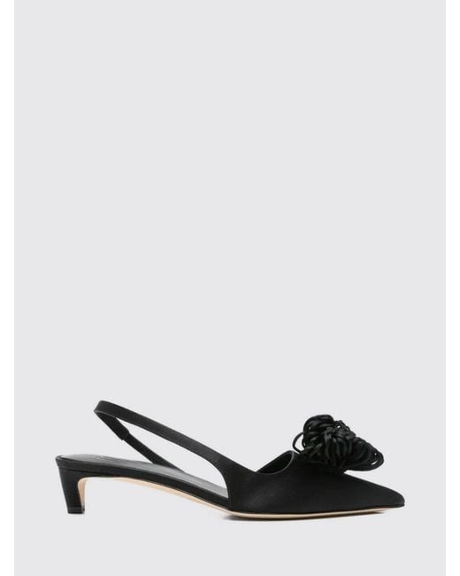 By Malene Birger Black Satin Slingback With Application