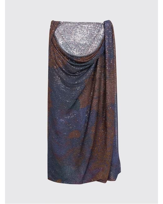 Maison Margiela Blue Asymmetrical Midi Skirt