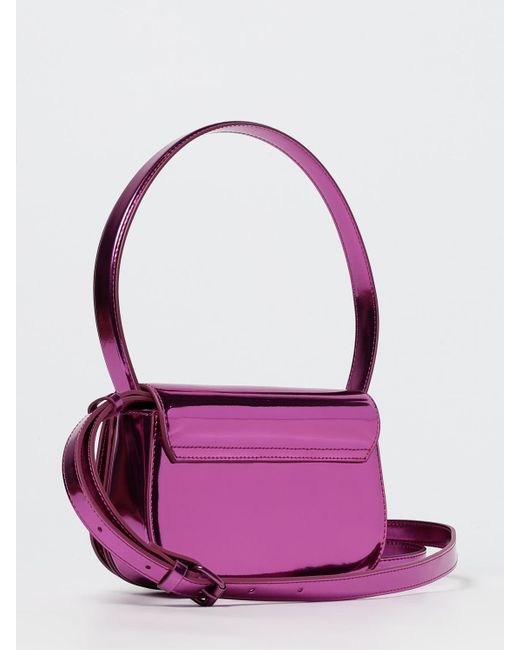 DIESEL Purple 1Dr Laminated Patent Leather Bag
