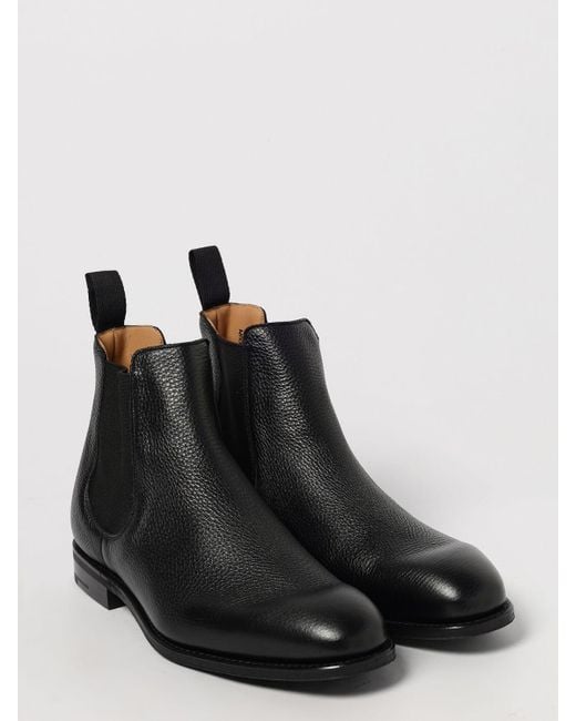 Church's Black Grained Leather Ankle Boots for men
