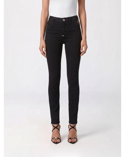 Philipp Plein Black High-Waisted Skinny Jeans