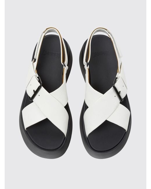 Camper White Tasha Leather Sandals