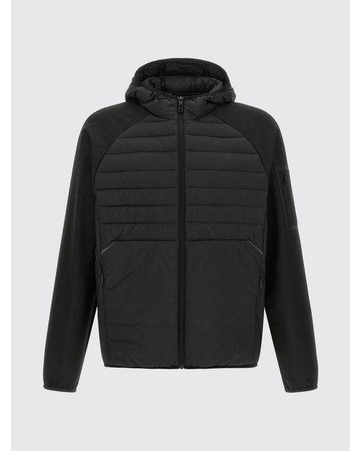 Boss Black Short Water-Repellent Padded Jacket With Hood And Logo Patch for men