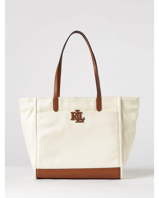 Ralph Lauren Natural Cameryn Cotton Canvas Bag