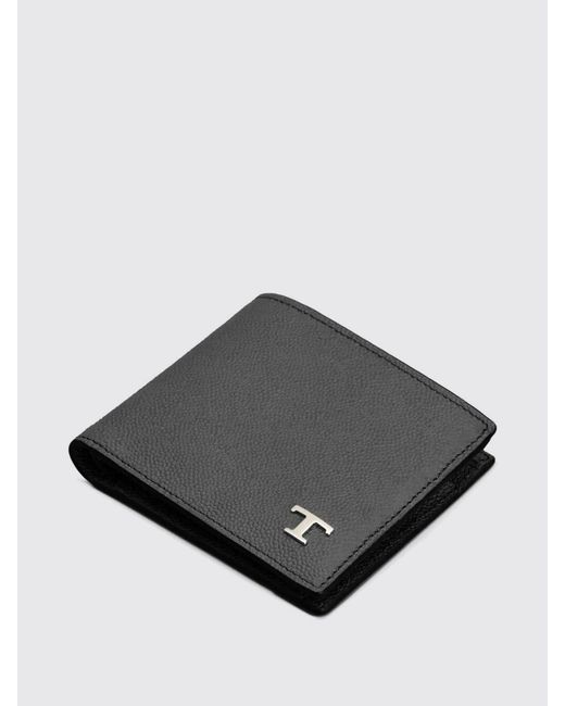 Tod's White T Timeless Grained Leather Wallet for men