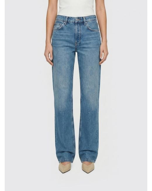 Anine Bing Blue Straight Denim Jeans