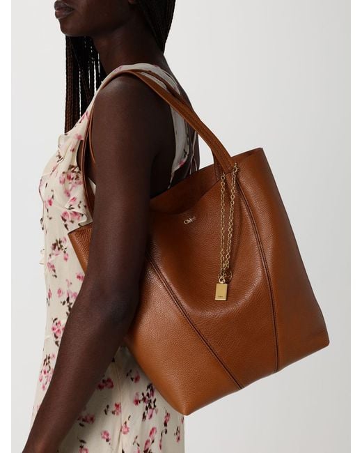 Chloé Brown ChloÉ Spin Grained Leather Bag