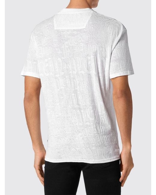 Philipp Plein White Cotton T-Shirt With Pp Monogram for men