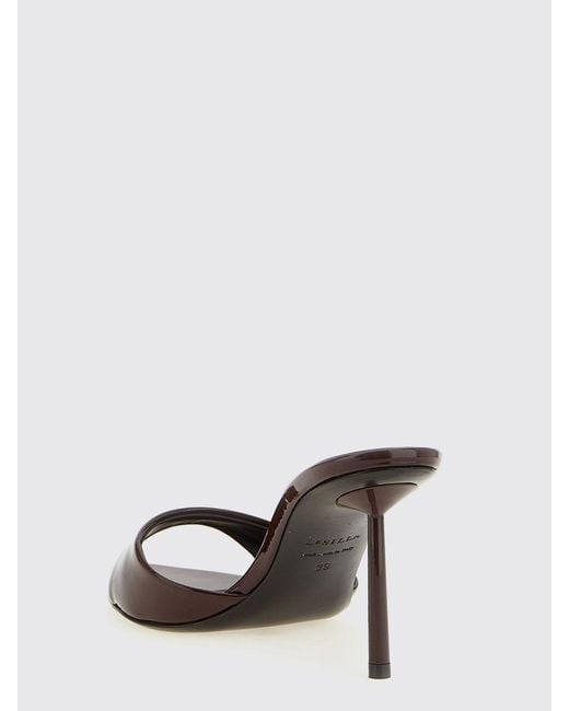 Le Silla Natural Bella Patent Leather Mules