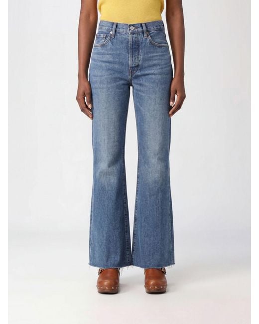 FRAME Blue The Lax High-Waisted Flared Jeans