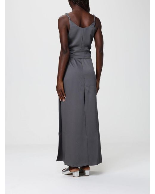 Emporio Armani Gray Long Twill Dress