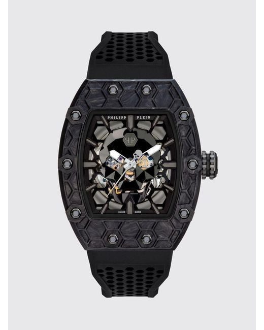Philipp Plein Black Crypto King Noire Carbon Gladiator Watch for men