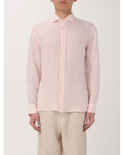 120% Lino Pink Shirt for men