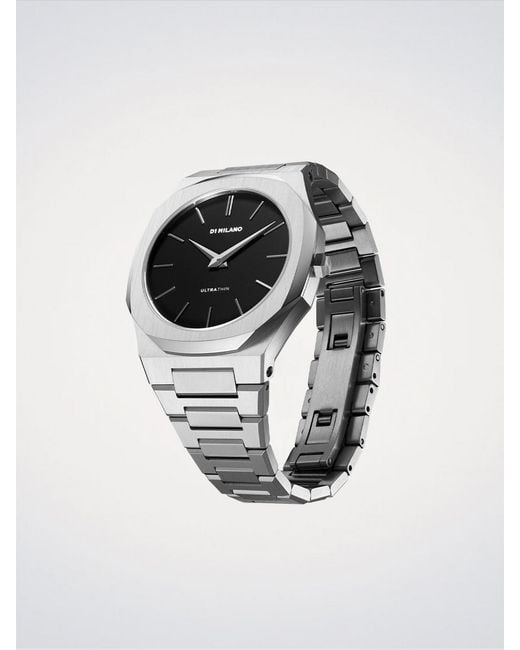 D1 Milano White Ultra Thin Re_Silver 40 Mm Watch for men